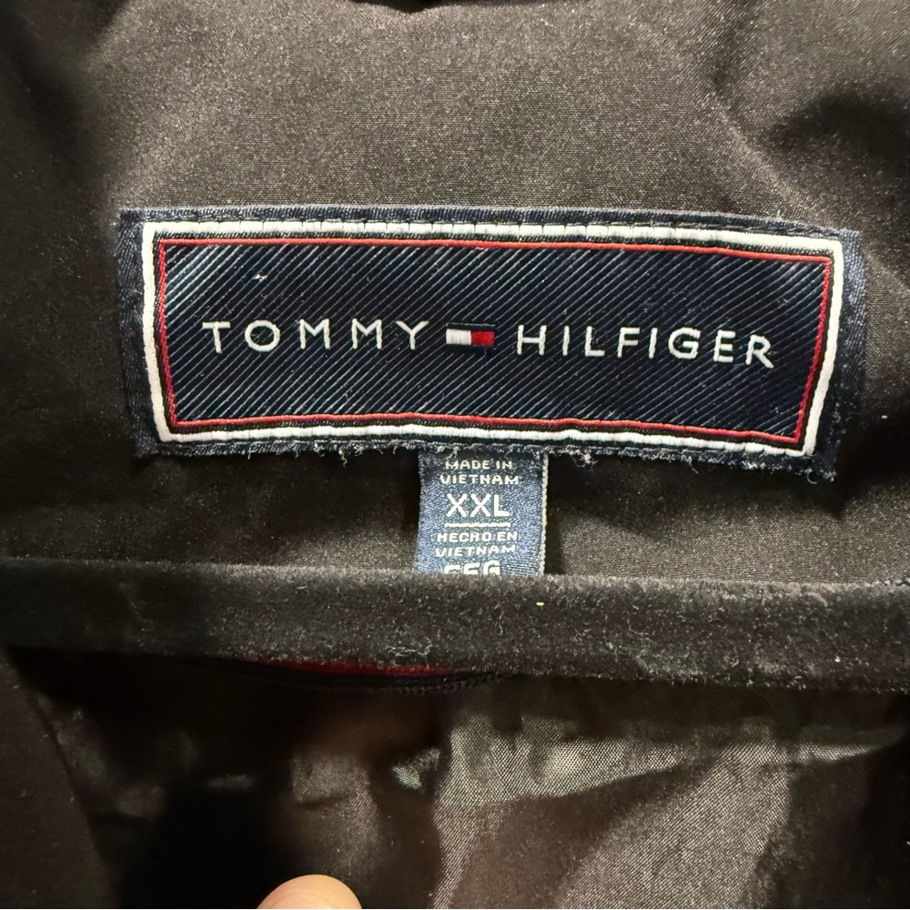 Tommy Hilfiger Black Hooded Puffer Jacket Women’s XXL Logo Sleeves - Picture 2 of 11